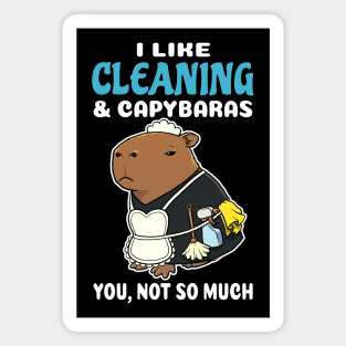 I Like Cleaning and Capybaras you not so much cartoon Magnet